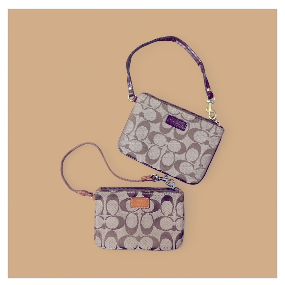 COACH Signature logo wristlets